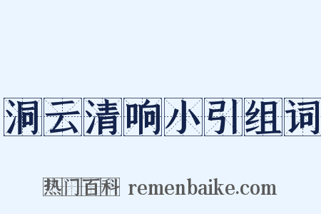 洞云清响小引组词是什么意思的图片